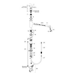 Hansgrohe Zesis M33 Einhebel-Küchenmischer 150mm, 8,2l/min, Ausziehbrause, 2jet, sB... HANSGROHE-74803800 4059625340141 (Abb. 1)