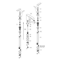 hansgrohe Vivenis 3-Loch Waschtischarmatur 90mm 5l/min Mattschwarz mit Zugstangen-G... HANSGROHE-75033670 4059625337387 (Abb. 1)