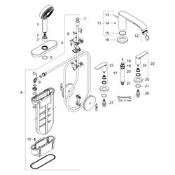 Hansgrohe Vivenis 4-Loch Wannenrandarmatur, 23,9l/min, sBox, Brushed Bronze... HANSGROHE-75444140 4059625555538 (Abb. 1)