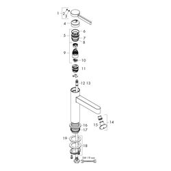 hansgrohe Finoris Standventil 100 ohne Garnitur, Chrom... HANSGROHE-76013000 4059625335932 (Abb. 1)