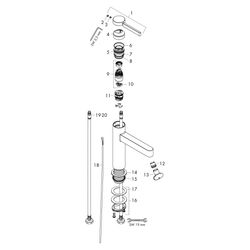 Hansgrohe Finoris Einhebel-Waschtischmischer 110mm, 5l/min, Zugstangen-Ablaufgarnit... HANSGROHE-76020140 4059625813393 (Abb. 1)