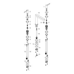 hansgrohe Finoris 3-Loch Waschtischarmatur 110mm 5l/min Chrom mit Push-Open Garnitu... HANSGROHE-76033000 4059625338124 (Abb. 1)