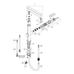 hansgrohe Finoris Waschtischmischer 230mm 5l/min Ausziehbrause 2jet mit Push-Open G... HANSGROHE-76063000 4059625336533 (Abb. 1)