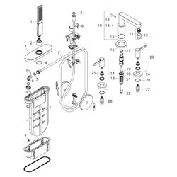 Hansgrohe Finoris 4-Loch Wannenrandarmatur, 23,5l/min, sBox, Brushed Black Chrome... HANSGROHE-76444340 4059625751848 (Abb. 1)