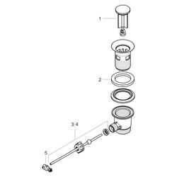 Hansgrohe Ablaufventil Kunststoff mit, Mattschwarzer Blende, 92168670... HANSGROHE-92168670 4059625482179 (Abb. 1)