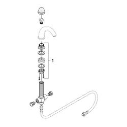 hansgrohe Grundkörper Wanneneinlauf für 4-Loch Wannenrandarmatur... HANSGROHE-96125000 4011097280103 (Abb. 1)