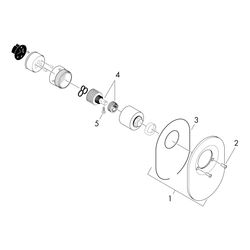 hansgrohe Umrüstset Edelstahl Optik von Kugelkartusche auf M3 Kartusche für Brausen... HANSGROHE-96384800 4011097473499 (Abb. 1)