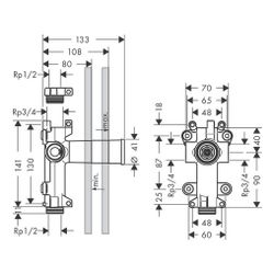 Hansgrohe AXOR ShowerSolutions Grundkörper für Absperrventil 120x120mm Unterputz, D... HANSGROHE-10971180 4011097594279 (Abb. 1)