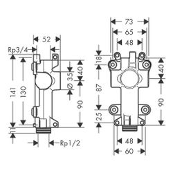 Hansgrohe AXOR ShowerSolutions Grundkörper/ Wasserführung für Ablage 120x120mm, Unt... HANSGROHE-40877180 4011097601755 (Abb. 1)