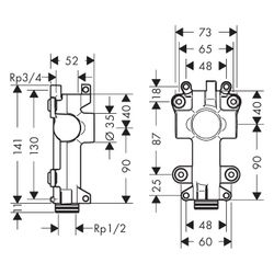 Hansgrohe AXOR ShowerSolutions Grundkörper/ Wasserführung für Ablage 120x120mm, Unt... HANSGROHE-40877180 4011097601755 (Abb. 1)