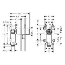 Hansgrohe AXOR ShowerSolutions Grundkörper für Brausemodul 120x120mm Unterputz, Ein... HANSGROHE-28486180 4011097603308 (Abb. 1)