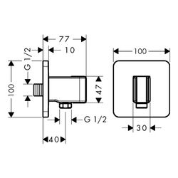 Hansgrohe AXOR ShowerSolutions Portereinheit softsquare, Brausehalter, G 1/2", Meta... HANSGROHE-11626950 4011097869407 (Abb. 1)
