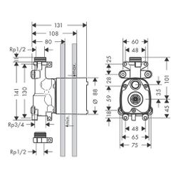 Hansgrohe AXOR ShowerSolutions Grundkörper für Handbrausemodul 120x120mm Unterputz,... HANSGROHE-10650180 4011097594309 (Abb. 1)