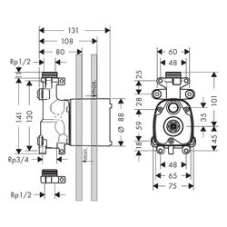 Hansgrohe AXOR ShowerSolutions Grundkörper für Handbrausemodul 120x120mm Unterputz,... HANSGROHE-10650180 4011097594309 (Abb. 1)