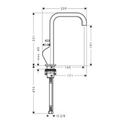 Hansgrohe AXOR Citterio Einhebel-Waschtischmischer 190mm, 5l/min, Pin-Griff, Zugsta... HANSGROHE-39034310 4011097962016 (Abb. 1)
