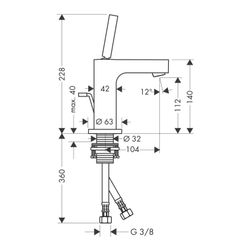 Hansgrohe AXOR Citterio Einhebel-Waschtischmischer 110mm, 5l/min, Pin-Griff, Zugsta... HANSGROHE-39010990 4011097913568 (Abb. 1)