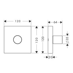 Hansgrohe AXOR ShowerSolutions Absperrventil 120x120mm, Unterputz eckig, DN 15/DN 2... HANSGROHE-10972820 4011097865652 (Abb. 1)