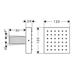 Hansgrohe AXOR ShowerSolutions Brausemodul 120x120mm, Unterputz, 5,3l/min, eckig, P... HANSGROHE-28491990 4011097849126 (Abb. 1)