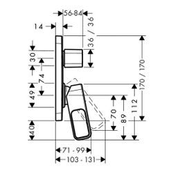 Hansgrohe AXOR Urquiola Einhebel-Wannenmischer, 22l/min, Unterputz, 2 Verbraucher, ... HANSGROHE-11425800 4011097868554 (Abb. 1)