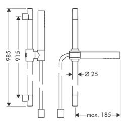 Hansgrohe AXOR Starck Brauseset, 8l/min, 90cm, Stabhandbrause 1jet EcoSmart, Brushe... HANSGROHE-27983140 4011097894942 (Abb. 1)