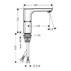 Hansgrohe AXOR Urquiola Einhebel-Waschtischmischer 130mm, 5l/min, Ablaufgarnitur, B... HANSGROHE-11021820 4011097866468 (Abb. 1)