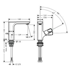 Hansgrohe AXOR Urquiola Einhebel-Waschtischmischer 130mm, 5l/min, Zugstangen-Ablauf... HANSGROHE-11020000 4011097598512 (Abb. 1)