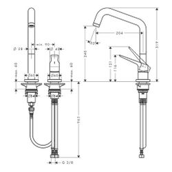 Hansgrohe AXOR Citterio M 2-Loch Einhebel-Küchenmischer ComfortZone 240, 11l/min, S... HANSGROHE-34820820 4011097902654 (Abb. 1)