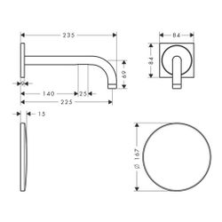 Hansgrohe AXOR Uno Elektronik-Waschtischmischer Unterputz, 5l/min, Auslauf 225mm, M... HANSGROHE-38120670 4059625366073 (Abb. 1)