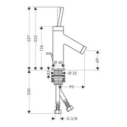Hansgrohe AXOR Starck Einhebel-Waschtischmischer 70mm, 5l/min, Pin-Griff für HWB, Z... HANSGROHE-10116340 4011097852225 (Abb. 1)