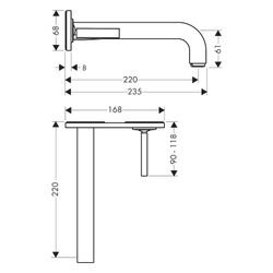 Hansgrohe AXOR Citterio Einhebel-Waschtischmischer UP 5l/min, für Wandm., Pin-Griff... HANSGROHE-39115250 4011097915197 (Abb. 1)