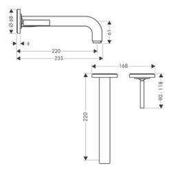 Hansgrohe AXOR Citterio Einhebel-Waschtischmischer UP 5l/min, für Wandm., Pin-Griff... HANSGROHE-39116250 4011097915340 (Abb. 1)