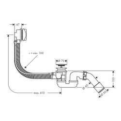 hansgrohe Flexaplus Ab- und Überlaufgarnitur Komplettset Chrom flexibler Überlaufsc... HANSGROHE-58143000 4011097232874 (Abb. 1)