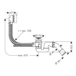 hansgrohe Flexaplus S Ablaufgarnitur und Überlaufgarnitur Komplettset Chrom flexibl... HANSGROHE-58150000 4011097492650 (Abb. 1)