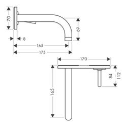 Hansgrohe AXOR Uno Einhebel-Waschtischmischer Unterputz, 5l/min, Auslauf 165mm, Pla... HANSGROHE-38112000 4011097412979 (Abb. 1)