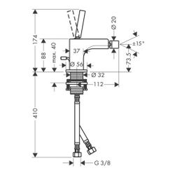 Hansgrohe AXOR Citterio Einhebel-Bidetmischer, 7,2l/min, Zugstangen-Ablaufgarnitur,... HANSGROHE-39210000 4011097648958 (Abb. 1)