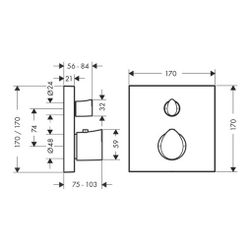 Hansgrohe AXOR Starck Organic Thermostat Unterputz, 25l/min, Absperrventil, Brushed... HANSGROHE-12715250 4011097875071 (Abb. 1)