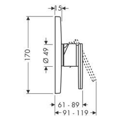 Hansgrohe AXOR Citterio Einhebel-Brausemischer, 29l/min, UP, Hebelgriff, 1 Verbrauc... HANSGROHE-39655310 4011097920733 (Abb. 1)