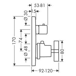 Hansgrohe AXOR Citterio Thermostat Unterputz, 29l/min, Ab- und Umstellventil, Kreuz... HANSGROHE-39725800 4011097921792 (Abb. 1)