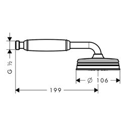 Hansgrohe AXOR Montreux Handbrause 100mm, 16l/min, 1jet, Brushed Nickel... HANSGROHE-16320820 4011097518534 (Abb. 1)