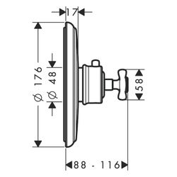 Hansgrohe AXOR Montreux Thermostat Unterputz, 43l/min, Kreuzgriff, Brushed Nickel... HANSGROHE-16810820 4011097515755 (Abb. 1)
