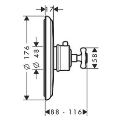 Hansgrohe AXOR Montreux Thermostat Unterputz, 43l/min, Kreuzgriff, Brushed Nickel... HANSGROHE-16810820 4011097515755 (Abb. 1)