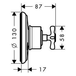 Hansgrohe AXOR Montreux Ab- und Umstellventil Trio/ Quattro Unterputz, Kreuzgriff, ... HANSGROHE-16830300 4011097975207 (Abb. 1)
