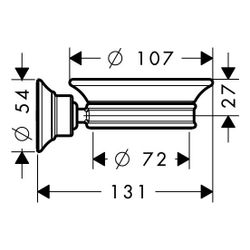 Hansgrohe AXOR Montreux Seifenschale, 107x54x131mm, Porzellan/Metall, Polished Red ... HANSGROHE-42033300 4011097938233 (Abb. 1)