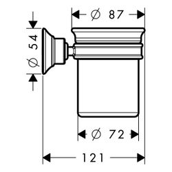 Hansgrohe AXOR Montreux Zahnputzbecher, Wandmontage, Metall/Porzellan, 106x87x121mm... HANSGROHE-42134140 4011097940243 (Abb. 1)
