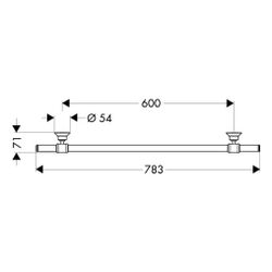 Hansgrohe AXOR Montreux Badetuchhalter 783mm, 600mm Bohrabstand, Metall, Polished N... HANSGROHE-42060830 4011097516424 (Abb. 1)