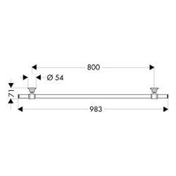 Hansgrohe AXOR Montreux Badetuchhalter 983mm, 800mm Bohrabstand, Metall, Brushed Ni... HANSGROHE-42080820 4011097516509 (Abb. 1)