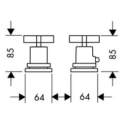 Hansgrohe AXOR Wannenrandarmatur Citterio 2-Loch, Thermostat, Kreuzgriffen, Chrom... HANSGROHE-39480000 4011097488844 (Abb. 1)