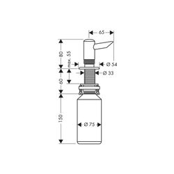 hansgrohe Spülmittel-/ Lotionspender Einbauversion 300ml, Chrom... HANSGROHE-40418000 4011097191669 (Abb. 1)