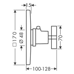 Hansgrohe AXOR Citterio Thermostat HighFlow Unterputz, 59l/min, Kreuzgriff, Polishe... HANSGROHE-39716330 4011097921518 (Abb. 1)