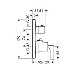 Hansgrohe AXOR Citterio Thermostat Unterputz, 26l/min, Absperrventil, Hebelgriff, B... HANSGROHE-39700820 4011097921020 (Abb. 1)